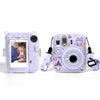 Para la bolsa de fotos FUJIFILM instax mini 13, kit de pegatinas DIY con carcasa de cristal y correa para el hombro (Zorro morado)
