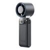 Ventilador de mano plegable triple con pantalla digital inteligente Y39 de 199 niveles y perilla ajustable (negro)