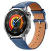 Correa de reloj de cuero con botón pulsador de 22 mm (azul)