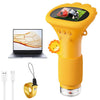 Microscopio óptico portátil para niños con pantalla de 2 pulgadas (naranja)