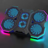 Refrigerador para portátil NUOXI F32 con altura ajustable en 6 niveles, iluminación RGB, estilo: sin refrigeración por semiconductores.