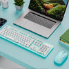Conjunto de teclado y ratón inalámbricos SHIPADOO EF128 de 2,4 GHz y 4800 DPI, serie de color sólido (verde).