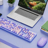 Conjunto de teclado y ratón inalámbricos SHIPADOO EF128 2.4G 4800 DPI, serie de colores combinados (morado)
