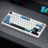 Teclado mecánico SHIPADOO JK750 con interruptores azules, iluminación RGB, 79 teclas y tres modos (azul glaciar).