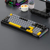 Teclado mecánico SHIPADOO JK980 con interruptores azules, iluminación RGB, 98 teclas y tres modos (Negro Fantasma)