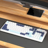 Teclado para juegos RGB SHIPADOO K700 con 98 teclas, interruptores de perilla y cable (azul glaciar)
