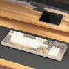 Teclado para juegos RGB SHIPADOO K700 con 98 teclas, interruptores de perilla y cable (color té con leche)