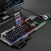 Conjunto de teclado para juegos con cable iluminado SHIPADOO GT700 y ratón 4D de 2400 DPI (negro)