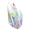 Ratón óptico ergonómico USB con cable SHIPADOO S150 4D de 1600 DPI (blanco)
