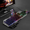 Conjunto de teclado para juegos con cable iluminado SHIPADOO GT700 y ratón 6D de 4800 DPI, versión transparente con caracteres estándar (negro y gris).