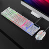 Conjunto de teclado y ratón con cable retroiluminado de colores estilo punk SHIPADOO D500 (blanco)
