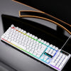 Teclado USB con cable SHIPADOO K500 con teclas cuadradas flotantes, retroiluminación colorida (blanco)