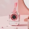 Mini ventilador de escritorio F8 transparente con forma de emoticono (rosa)