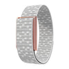 Correa para reloj Amazfit Helio con marco integrado de nailon y cierre de velcro (Blanco concha + Oro rosa)