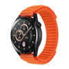 Correa de reloj Garmin de 22 mm con textura ondulada, de nailon y cierre de velcro (naranja)