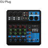 F-5A Mezclador profesional multifunción de 5 vías para grabación, Bluetooth, tarjeta de sonido para transmisión en vivo, tipo de enchufe: enchufe europeo (negro)