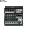 TP-6M Mezclador de grabación profesional multifunción de 6 canales con tarjeta de sonido Bluetooth, tipo de enchufe: enchufe europeo (negro)