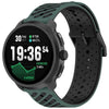 Correa de reloj de silicona transpirable con textura de sarga de 20 mm (verde militar y negro)