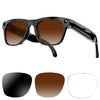 Gafas inteligentes XK One Pro con IA, cámara HD de 8 MP, grabación de vídeo, transmisión WiFi y asistente de voz inteligente (montura negra + 3 pares de lentes).