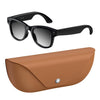 Gafas inteligentes M02X Pro Max con IA, cámara HD de 8 MP, grabación de vídeo, transmisión WiFi, asistente de voz inteligente, tipo: lentes degradadas (estuche de carga marrón).