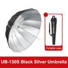 Difusor reflector de estudio fotográfico Godox UB-130S, paraguas negro y plateado