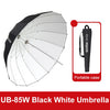 Difusor reflector Godox Photography Studio UB-85W, paraguas blanco y negro