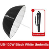 Difusor reflector de estudio fotográfico Godox UB-130W, paraguas blanco y negro