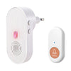 Timbre inalámbrico impermeable XY-808 con volumen ajustable, dispositivo de llamada para personas mayores, enchufe: enchufe europeo (blanco).