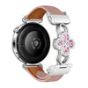 Correa de reloj de cuero genuino de 22 mm con cierre magnético de circonita hueca (rosa granulado).