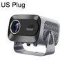 Proyector HD inalámbrico WiFi giratorio de 360 grados Android A10 Plus, tipo de enchufe: enchufe estadounidense (gris)