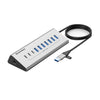 Estación de acoplamiento multifuncional Blueendless Type-C / USB-C 2 en 1 con enchufe europeo. Especificaciones: Hub de 10 puertos (gris).