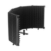 Pantalla protectora plegable de cinco paneles para micrófono M5P, resistente al viento, con clip para teléfono (negra)