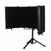 Protector de aislamiento para micrófono M5 plegable de cinco paneles con carcasa metálica, trípode y kit de filtro antipop (negro)