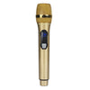 Micrófono inalámbrico recargable E1 UHF 2 en 1 (dorado)