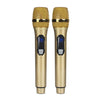 Micrófono inalámbrico recargable E1 UHF de 1 a 2 puertos (dorado)