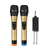 Micrófono de mano inalámbrico VHF E8 de 1 a 2 canales con reducción de ruido (dorado)