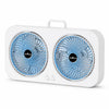 Ventilador de sobremesa F8 de doble cabezal con circulación de aire (azul)