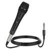 Micrófono metálico con cable independiente YS-228 con sistema anti-retroalimentación. Especificaciones: 6,35 mm (negro mate).