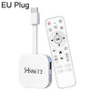 Mini TV Stick HD HS86 T2 Android 14 con control remoto, 2 GB + 16 GB, procesador RK3518 Cortex-A53 de cuatro núcleos, enchufe: enchufe europeo (blanco).