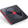 Grabadora de CD externa Red Dot con borde rojo para portátiles (negra)