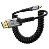 Cable en espiral DOONJIEY de USB tipo C a HDTV UHD 8K 60Hz para duplicación de audio y vídeo, longitud: 2 m (negro/gris)