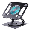Soporte ajustable de acero para portátil HZ47 con ventilador de 3 velocidades (negro)