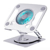 Soporte ajustable de acero para portátil HZ47 con ventilador de 3 velocidades (plateado)