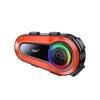 Auricular Bluetooth con función de walkie-talkie inalámbrico para casco de moto Q08-2X; tipo: micrófono rígido y flexible (negro y naranja)