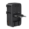 Adaptador de viaje universal ultradelgado de 25 W con carga rápida y enchufe para uso mundial