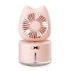 BD-MM1 Forma de gato de gato Desktop Humidificador recargable Spray Fan (rosa)