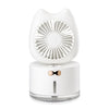 BD-MM1 Forma de gato de gato Desktop Humidificador recargable Spray Fan (blanco)