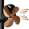YL-105 Ventilador de estufa de chimenea de aluminio de 4 aspas accionado por calor (bronce)