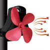 YL-105 Ventilador de estufa de chimenea de aluminio de 4 aspas accionado por calor (rosa rojo)