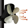 YL-105 Ventilador de estufa de chimenea de aluminio de 4 aspas accionado por calor (plateado)